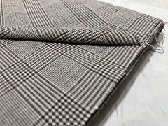 Loro Piana Wool Seersucker Fabric Wool Brown Plaid 3.1m/ 3.4yd Italy Summer