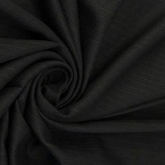 Black with Brown Pinstripe Super 100 Wool Twill Suiting – Retro Style!