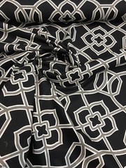 Richloom Malibar Black Silver Fretwork Fabric By the yard