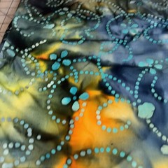 Vibrant Multi-Color Bali Batik Fabric – 2 Yards Uncut – OOP Rare