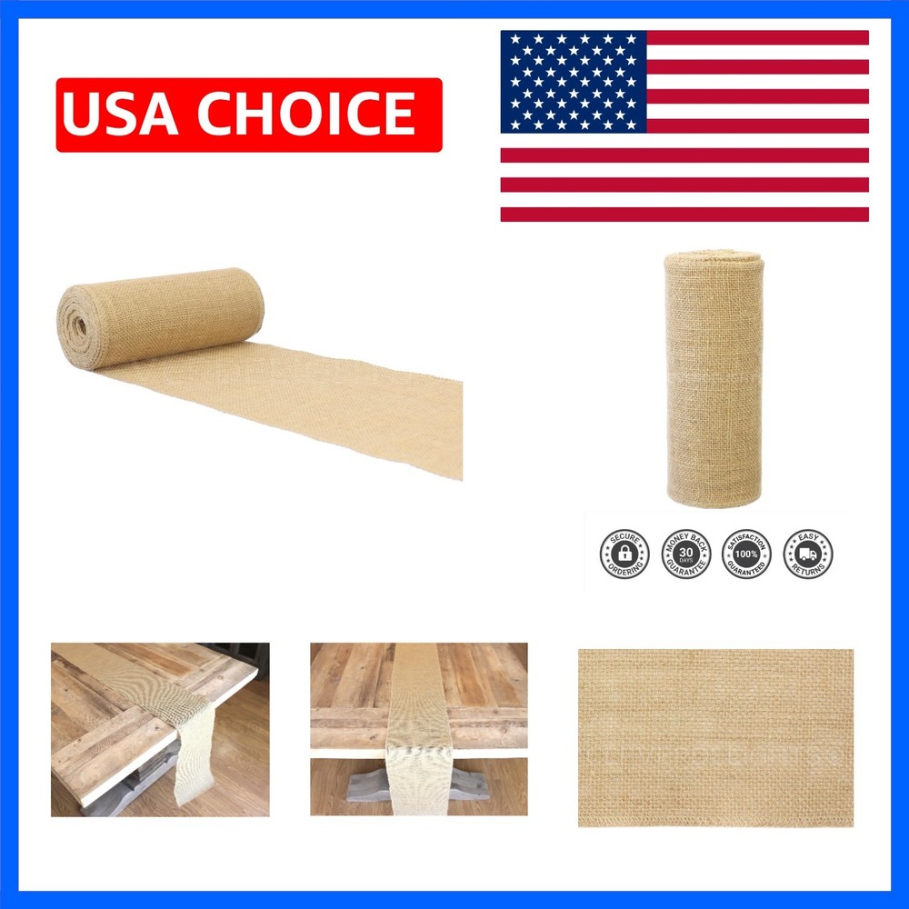 9″ Burlap Roll – 10 Yards – No-Fray Finished Edges – Jute Burlap Fabric – 9 …