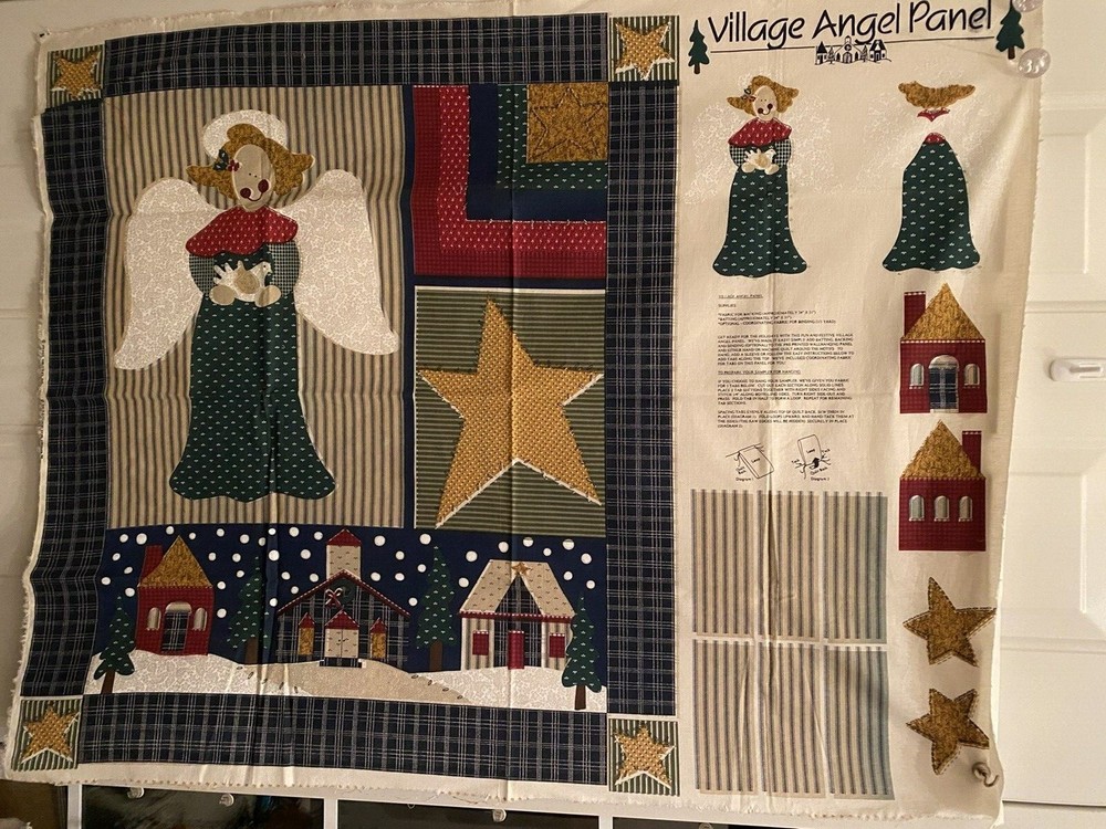 Village Angel Cotton Fabric Panel by Springs Ind. The Old Country Store 29″x34″