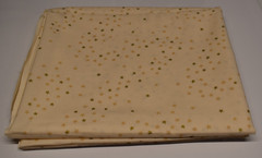 2 yards x 45″ cotton fabric CREAM METALLIC GOLD STARS low volume