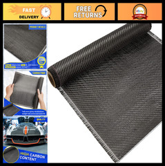6.5ft x 12″ Carbon Fiber Fabric Roll – 2×2 Twill Weave, 3K/220g for Cars, Boats,