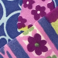 Vtg Novelty Border Print Fabric Spanish Caribbean Tropics Scene 4yds x 46in