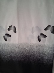 88×61″ Black/White Ombre Butterfly Panel for Drapes, Quilt Back, Bedding 7x5Feet