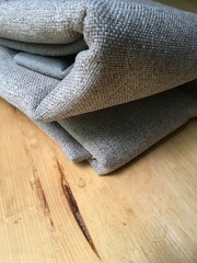Vintage Heavy Tweed Upholstery Fabric Linen Cotton Blend Striped Selvage 5.5 Yds