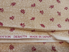 Gold & Deep Red Floral Print Quality Cotton Fabric Made in Japan Hobby Lobby 2 C
