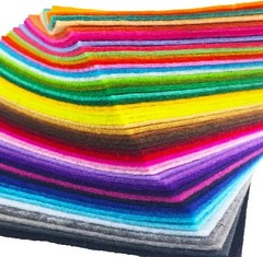 High-Quality 1mm Felt Fabric Sheets – 48 Assorted Colors for Creative Projects
