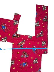 Vintage 1980s Super Mario Bros Nintendo Red Cotton Fabric Scrap Kart Flying