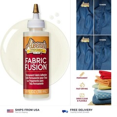 Aleene’s Fabric Fusion Glue 4 oz, Permanent and Washable Adhesive, No-Sew Fab…