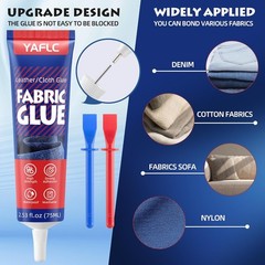 Permanent Fabric Glue Clear Fabric Adhesive for Fabric Patch Repair Bonding