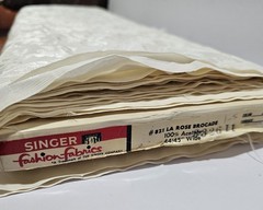 Vintage- Singer Fashion Fabrics- Off White Rose Brocade On Bolt Uncut -6 Yards