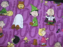 Peanuts 2001 Halloween BOO Fabric 2 Pieces 24 x 44 / 36 x 44 in.