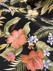 Richloom Solarium Outdoor Fabric Tahiti Noir 4 Yds 54” Vintage