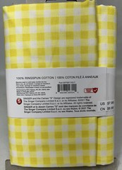 Singer Spring Yellow Checks 1 Yard Quilting Sewing Crafts Fabric 100% Cotton New