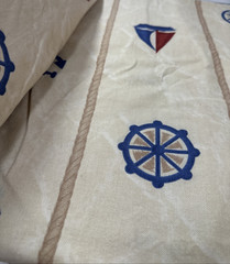 Nautical Cotton Cream Fabric 2 Yards 58″ Wide Sailboats Anchors