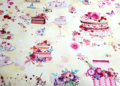 Robert Kaufman Fabric Blossom Bake Shop 22695 Cakes on Light Pink 19″ x 43″