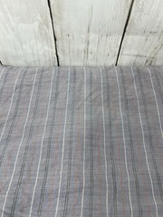 Fabric Blue Pinstripe Red White Cotton 2.33 Yards 48″ Wide Washed