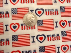 I LOVE USA FLAG Patriotic Fabric Fat Quarter FQ 18″ x 22″ or 9: Lot 6.5″ Squares