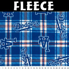 MLB Los Angeles Dodgers Plaid 6618-B Fleece Fabric by the Yard