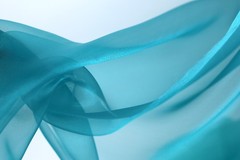 Blue Crystal Organza Fabric by the Yard, Sheer Shimmer Organza for Dresses
