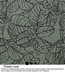 Richloom Green Leaf Printed Polyester Indoor/Outdoor Fabric New 6 Yard piece