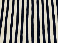 Fabric Stripes Navy on White Nautical Cotton QUILT TREASURES 1/4 Yd 28496 N