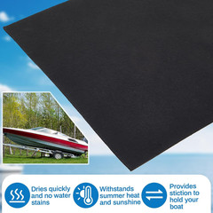 16In X 20Ft Black Boat Trailer Bunk Carpet with Adhesive, Marine