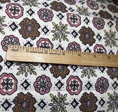 Vintage 60’s Geometric Floral Woven Cotton Fabric ~ 1 yd x 35” Wide ~ Penney’s