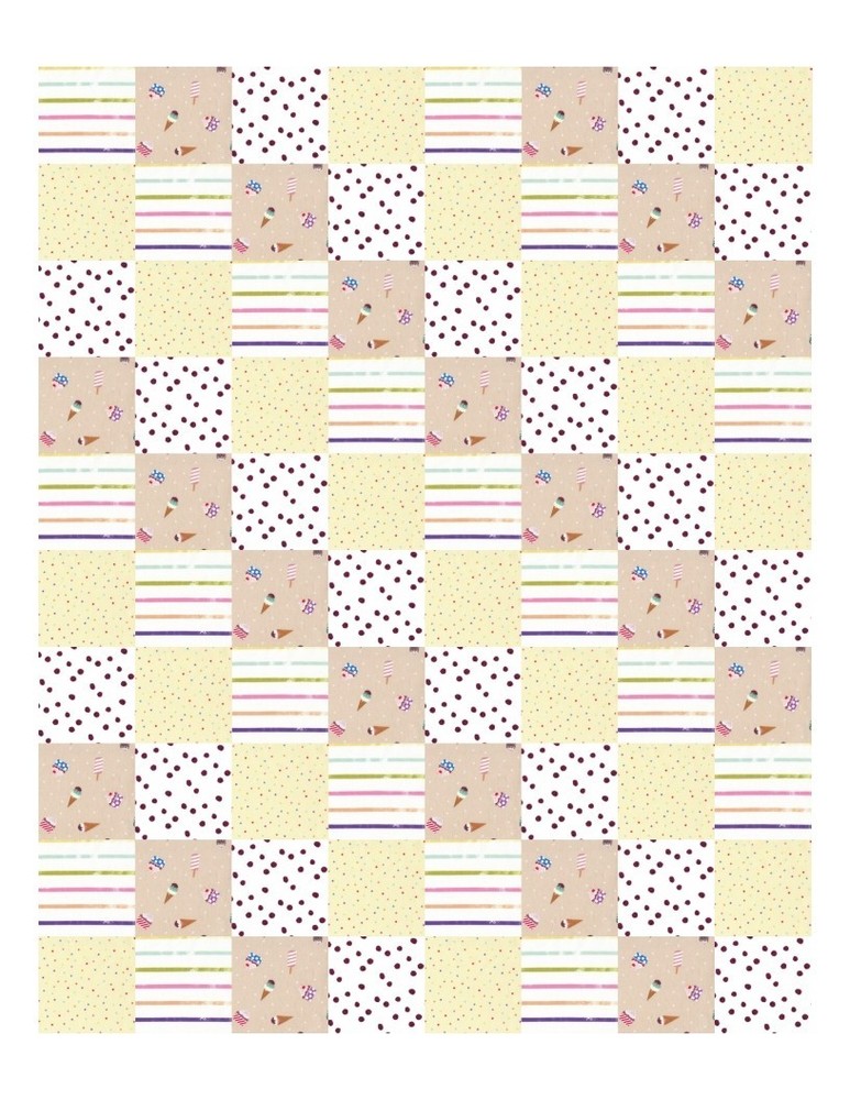 Sweet Treat/Rainbow Themed Fabrics For Baby/Lap Quilt Top (80) – 5″ Squares