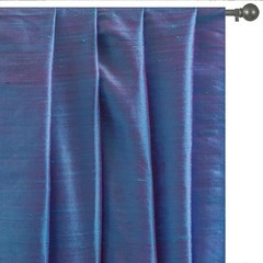 Blue & Pink Silk Dupioni Fabric by the Yard, 1 Yard Blue Silk Fabric
