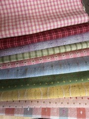 10 pcs Yarn-Dyed Cotton Fabric Bundle 7×9” Patchwork Quilting green