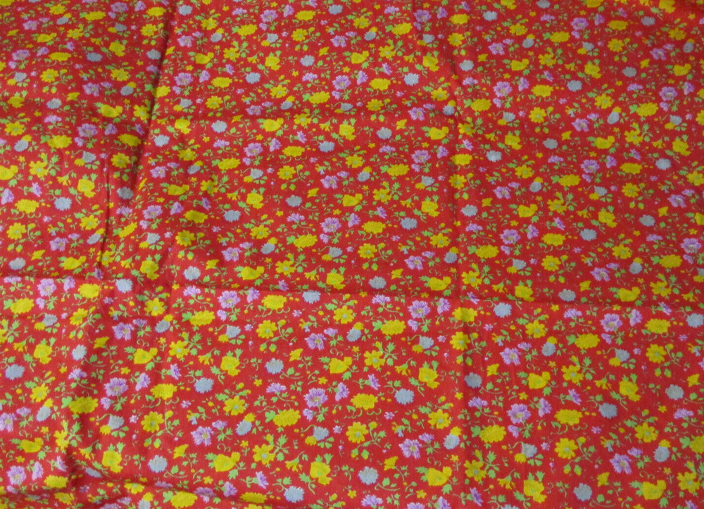 Red Floral, Yellow and Purple Flowers Print Fabric – 120cm x 90cm