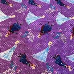 Sisters Forever Frozen Anna Elsa Purple Dot Snowflake Springs Creative 1.8 Yards