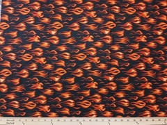 Cotton Chillin & Grillin Fire Flames Hot Grill Fabric Print by Yard D571.07