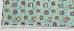 Scooby-Doo Fabric 100% Cotton Scoob Characters on Green Background HALF YARD