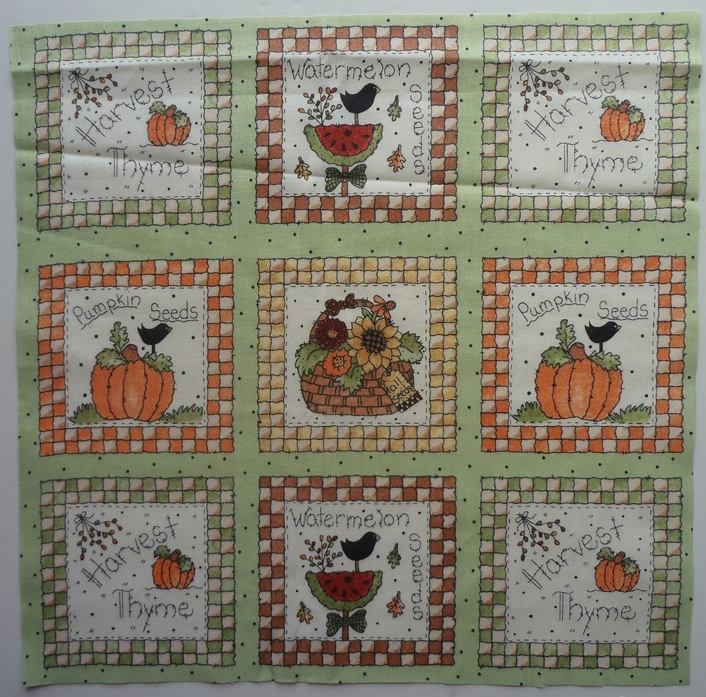 Cotton Fabric Group B – Top Square Harvest Thyme 1 Piece 12 1/4″ L x 12 1/4″ W