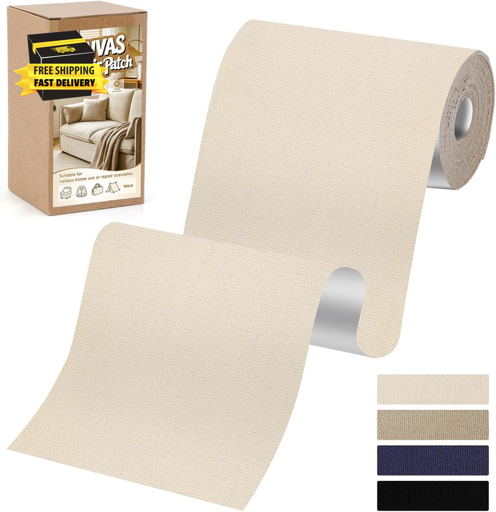 Fabric Repair Tape, 4X79 Inch Self-Adhesive Canvas Repair Patch, Fabric Patches