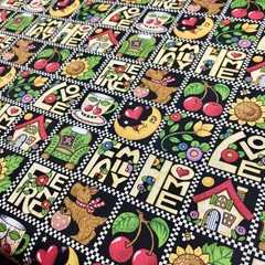 Mary Engelbreit Fabric Love Family Friend Home Patch ME Ink 2000 BY THE YARD