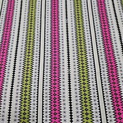 Wool Ewe BTY Ink & Arrow Sweater Stripe Pink Green Black White
