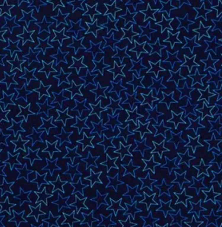 Tone on Tone Blue Stars Fabric by Brothers & Sisters, Remnant: 36″ by 36″