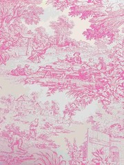 Fabric by the meter and tablecloths | Toile de Jouy model 2 various colors | height 305cm