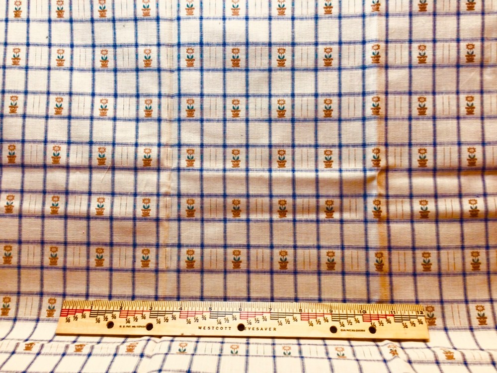 Homespun Sunflower Plaid Fabric 27” X 59” New