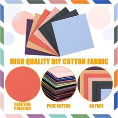 300 Pcs 4 x 4 Inches Multicolor Cotton Fabric Squares Solid Colors Fat Quarte…