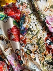 Authentic Top Italian designer Pure silk satin luxury dress Fabric . Silk 97% el