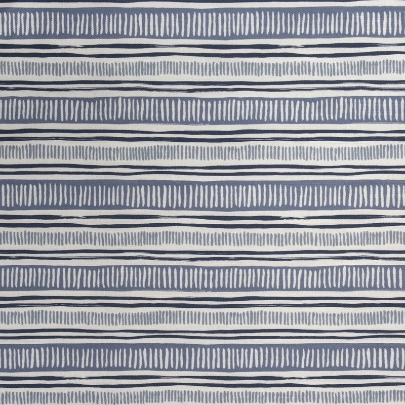 Titley & Marr Dash Stripe Blue Print Designer Fabric 14″W x 65″H Remnant, New