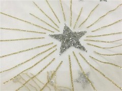 1YD Lace Fabric Illusion Star Moon Horse Silver Sequin Gold Glitter Tulle Fabric