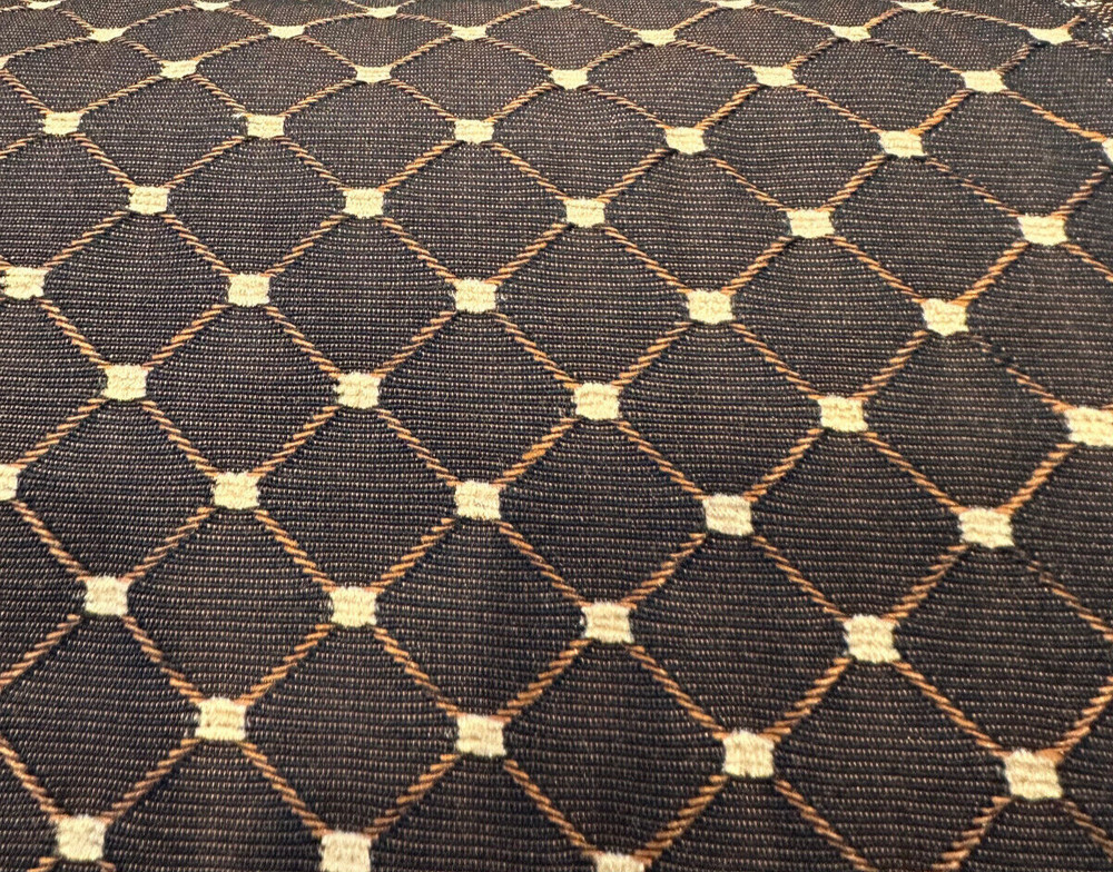 Heritage Brown Gold Diamond Honeycomb Backed Upholstery Fabric by the yard