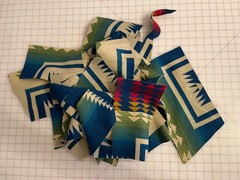 New Pendleton Wool blanket fabric remnants – Century Harding – appx 1.13 lb.